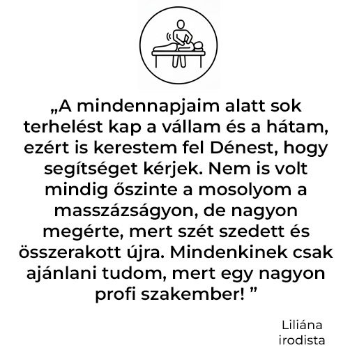 Vendégértékelés – Liliána - fájdalomcsillapító masszázs, izomfeszülés oldása